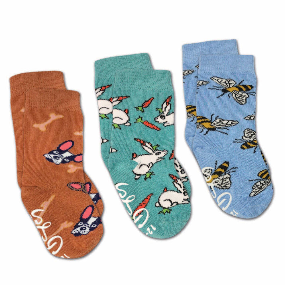 Good Luck Sock- Bees, Bunnies and Dogs Kids socks