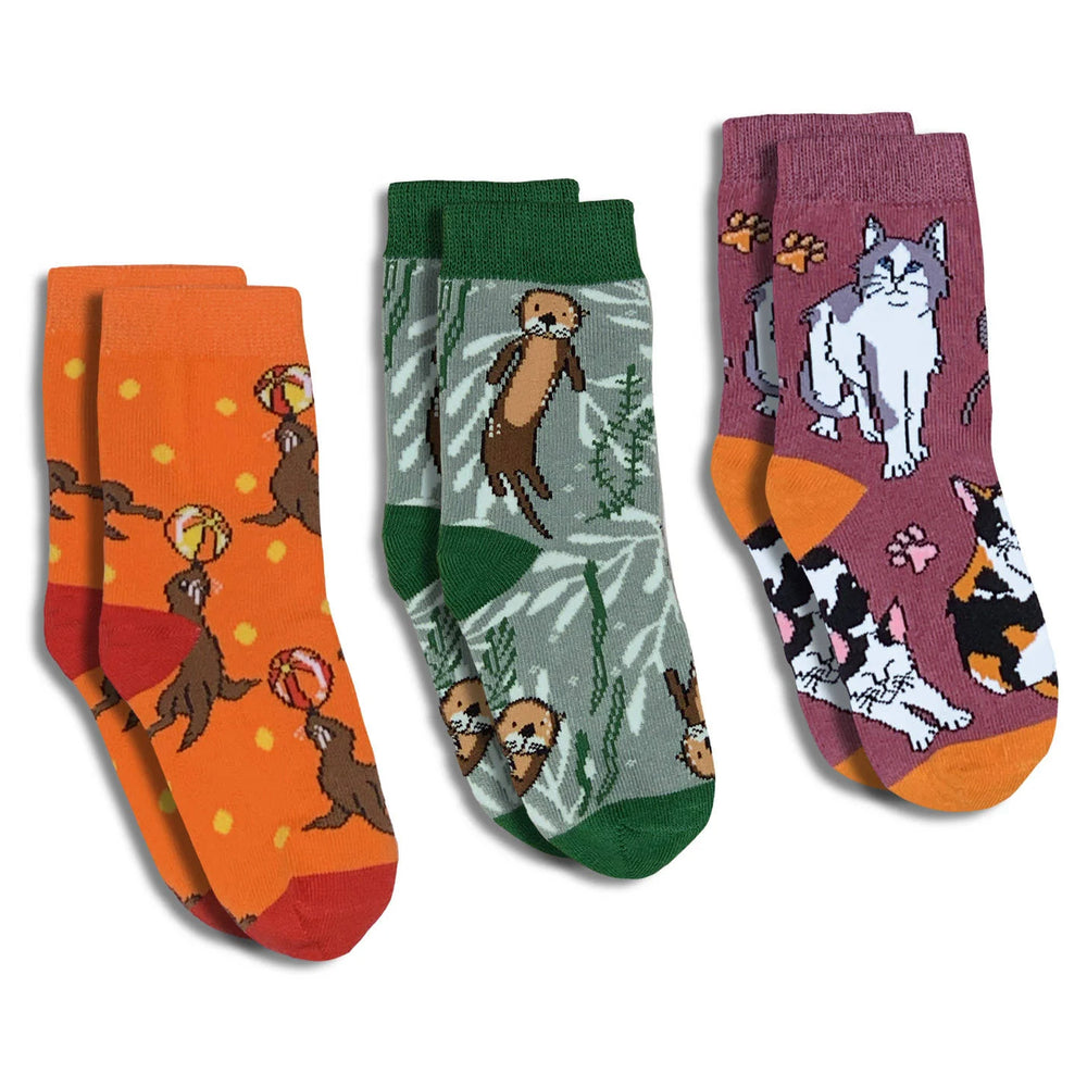 Good Luck Sock- Sea Lions, Sea Otters, and Kitty Cats